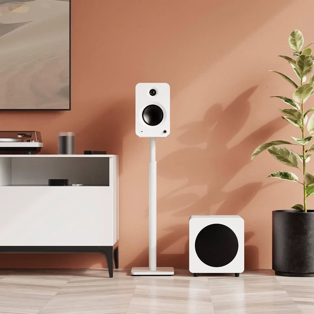 Alt view image 6 of 7 - Kanto SPHW Height Adjustable Floor Stands for Bookshelf Speakers (2024)