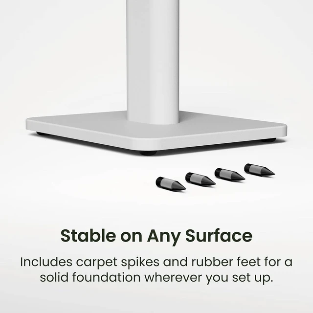 Alt view image 4 of 7 - Kanto SPHW Height Adjustable Floor Stands for Bookshelf Speakers (2024)