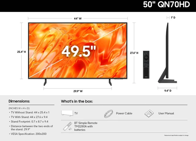 Alt view image 5 of 7 - Samsung QN50QN70HDFXZA 50" Neo QLED Mini LED 4K UHD Smart Tizen TV (2026)