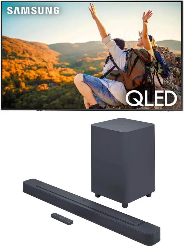 Main image of Samsung QN85Q80CAFXZA 85" 4K QLED Direct Full Array with Dolby Smart TV with a JBL BAR-500 5.1ch Soundbar and Subwoofer with MultiBeam and Dolby Atmos (2023)