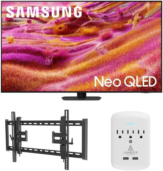 Main image of Samsung QN55QN90FAFXZA 55 Inch Neo QLED 4K QN90F Vision AI Smart TV with a Walts TV TILT-EXTENSION-37-90 Tilt Mount for 37"-90" TVs and Amber Protection 3-OUTLET-SURGE Surge Protector (2025)