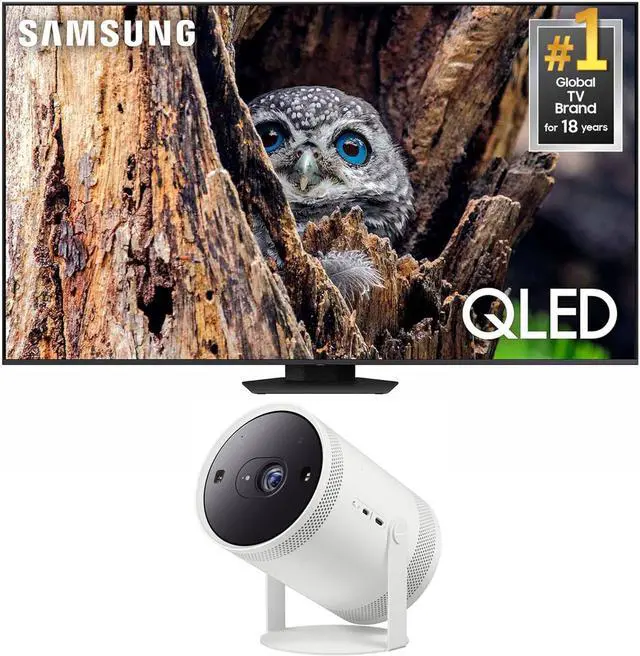 Main image of Samsung QN75Q80DDFXZA 75 Inch QLED 4K Smart TV with Direct Full Array and a Samsung SP-LFF3CLAXXZA 30-100 Inch The Freestyle Gen2 Smart Projector (2025)