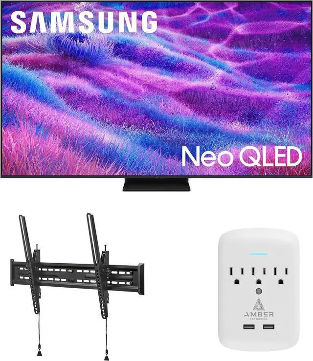 Main image of Samsung QN55QN80FAFXZA 55 Inch Neo QLED QN80F Series Supreme UHD 4K TV with a Walts TV TILT-MOUNT-43-90 Large/XL Tilt Mount for 43"-98" TVs and Amber Protection 3-OUTLET-SURGE Surge Protector (2025)