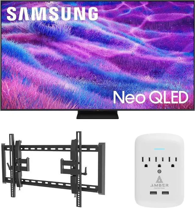 Main image of Samsung QN55QN80FAFXZA 55 Inch Neo QLED QN80F Series Supreme UHD 4K TV with a Walts TV TILT-EXTENSION-37-90 Tilt Mount for 37"-90" TVs and Amber Protection 3-OUTLET-SURGE Surge Protector (2025)