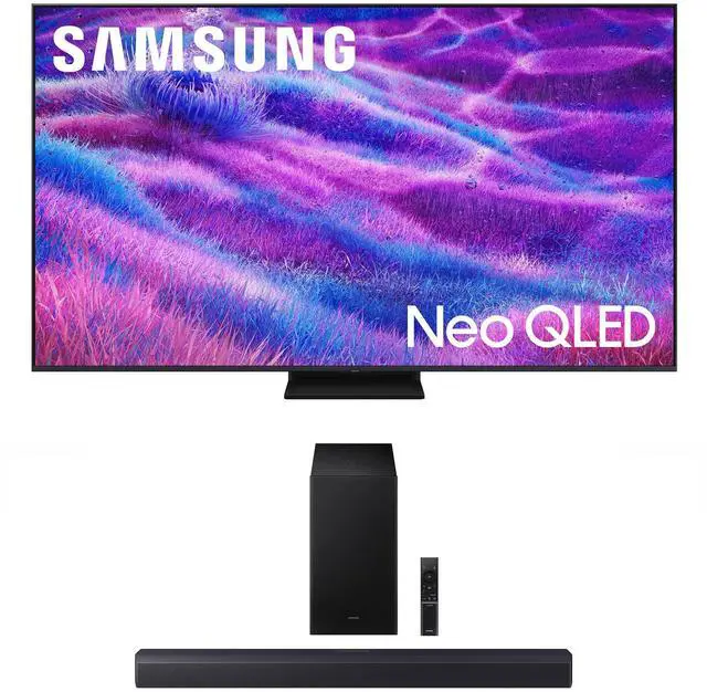 Main image of Samsung QN55QN80FAFXZA 55 Inch Neo QLED QN80F Series Supreme UHD 4K TV with a Samsung HW-B550F B-Series Soundbar 2.1 Ch and Subwoofer (2025)