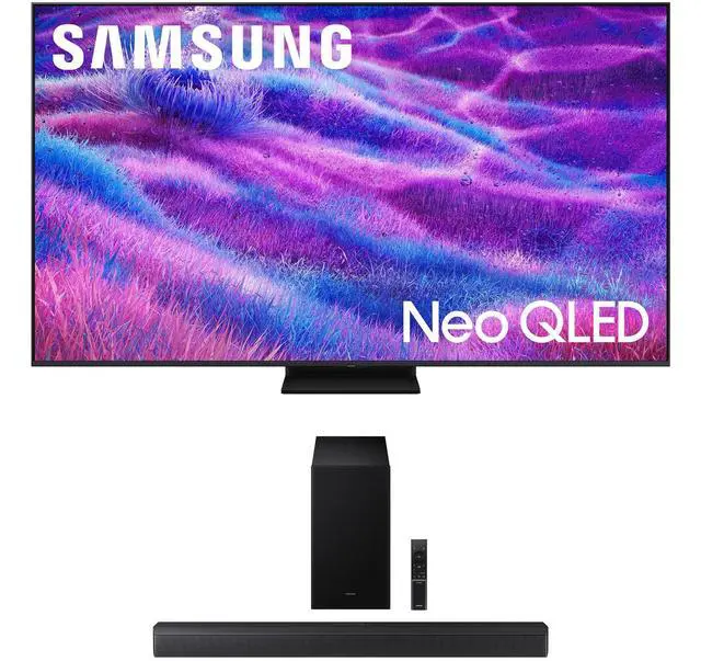 Main image of Samsung QN55QN80FAFXZA 55 Inch Neo QLED QN80F Series Supreme UHD 4K TV with a Samsung HW-B630F B-Series Soundbar 3.1 Ch and Subwoofer with Dolby Audio (2025)