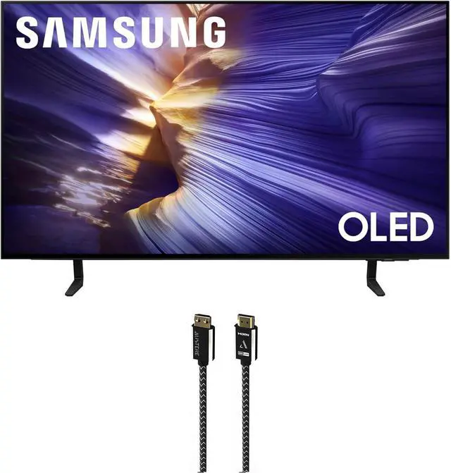 Main image of Samsung QN42S90FAEXZA 42 Inch 4K OLED Smart TV with an Austere 7S-8KHD2-2.5M VII Series 2.5m Premium Braided 8K HDMI Cable (2025)