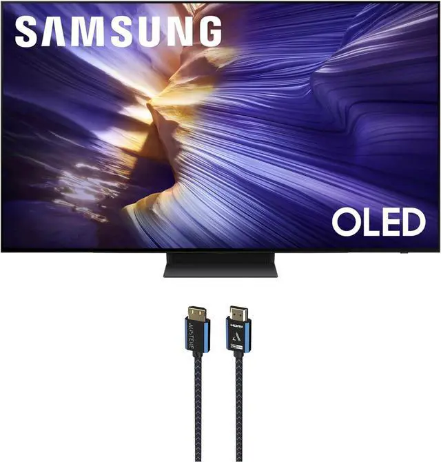 Main image of Samsung QN77S90FAFXZA 77 Inch 4K OLED Smart TV with an Austere 5S-4KHD2-2.5M V-Series 2.5m Premium 4K HDR HDMI Braided Cable (2025)