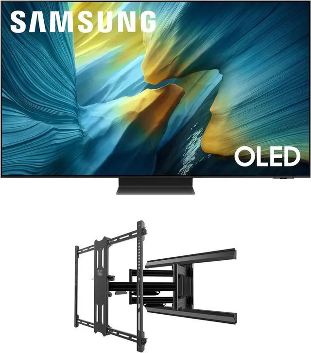 Main image of Samsung QN77S95FAFXZA 77 Inch OLED HDR Pro 4K Smart TV with a Kanto PMX700 Pro Series Full Motion Dual Stud Mount (2025)