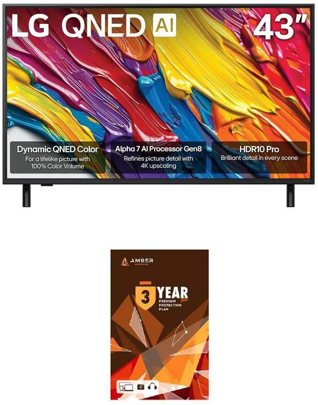 Main image of LG 43QNED82AUA 43 Inch QNED AI 4K Smart TV with HDR10 Pro and 3 Year Amber Protection Plan (2025)
