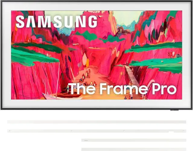 Main image of Samsung QN65LS03FWFXZA 65 Inch The Frame Wireless 4K Neo QLED TV with a VG-SCFF65WTBZA Customizable Bezel - Modern White (2025)