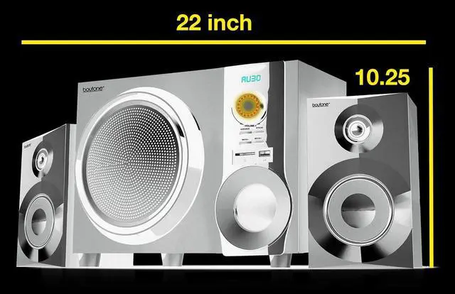 Alt view image 6 of 7 - Boytone BT-215FD Wireless Bluetooth 30-Watt Speaker System with FM Radio
