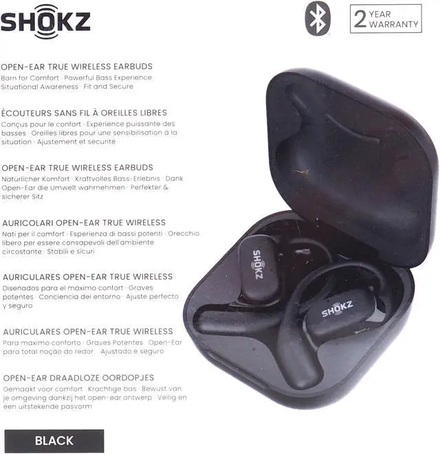 Alt view image 3 of 3 - Shokz OpenFit Open-Ear Headphones True Wireless Earbuds, Black T910-ST-BK-US