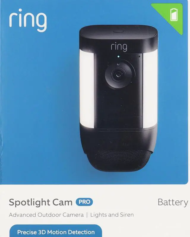Alt view image 2 of 3 - Ring Spotlight Cam Pro Outdoor Wireless 1080p Battery Surveillance Camera B09DRHPRT6 - Black