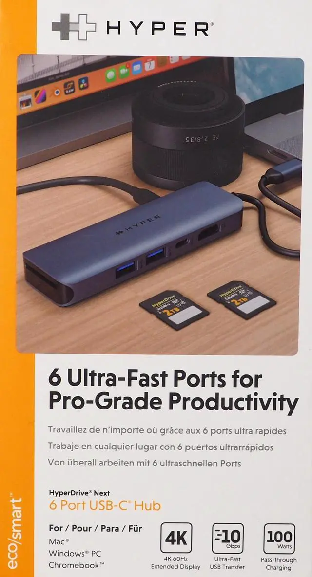 Alt view image 2 of 5 - Hyper HyperDrive Next 6 Port USB-C Hub HD4002GL For PC Mac Chromebook D4002GL