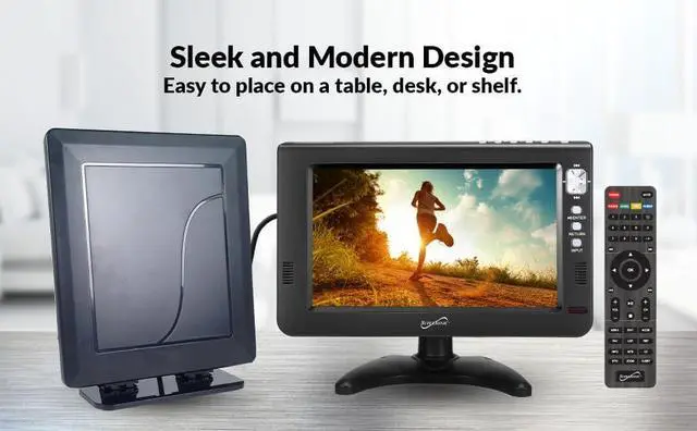 Alt view image 3 of 14 - Supersonic SC-599 Portable 9 LCD TV Digital Tuner Plus HDTV Digital Indoor Antenna AC / DC Compatible, DC Cord Included