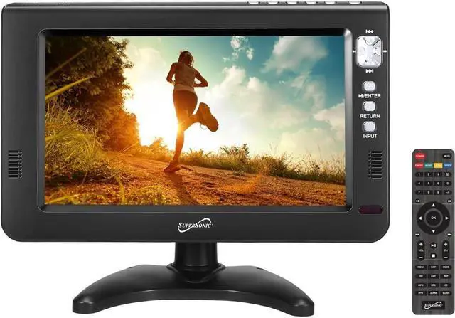Alt view image 4 of 14 - Supersonic SC-599 Portable 9 LCD TV Digital Tuner Plus HDTV Digital Indoor Antenna AC / DC Compatible, DC Cord Included