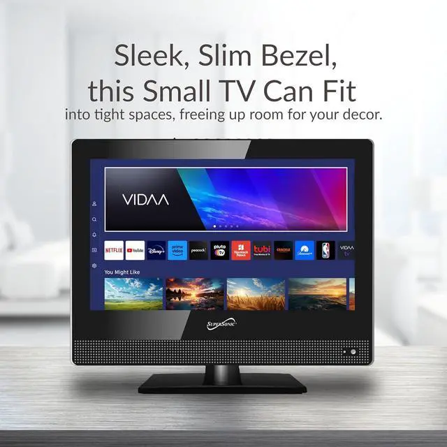 Alt view image 2 of 7 - Supersonic SC-1520VTV 15.6 inch Smart AC/DC LED TV 1080p, WiFi, Built-in Speakers 3X HDMI Remote Control
