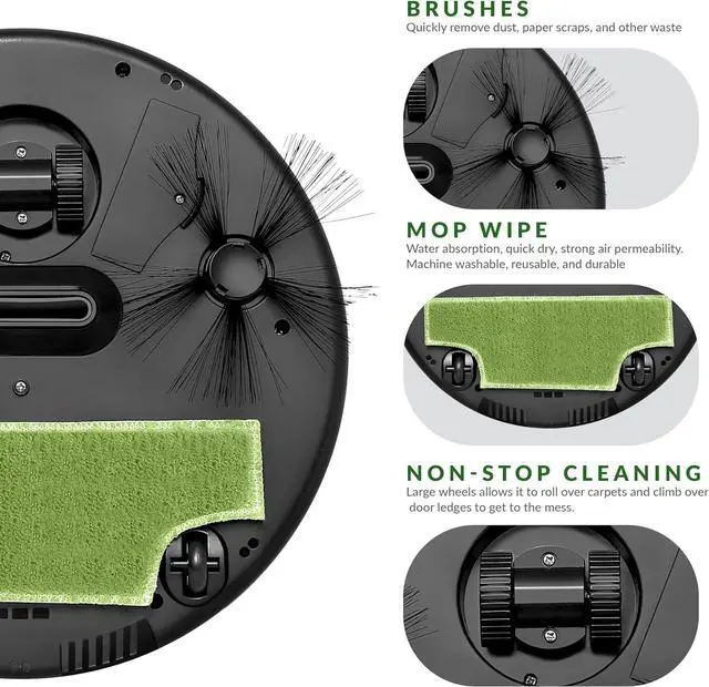 Alt view image 4 of 14 - Supersonic Robot Vac Vacuum and Dry Mop, Quiet w 120 Minutes of Cleaning Time SC-820SV