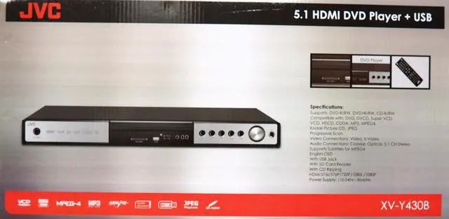 Main image of JVC XV-Y430B All Region Code Free HDMI DVD Player 5.1 Channel USB PAL NTSC