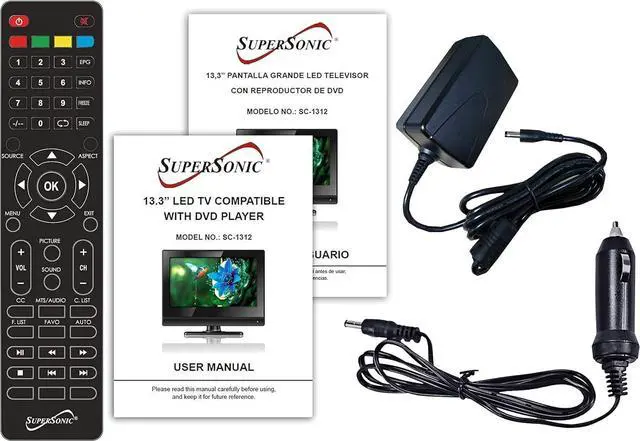 Alt view image 4 of 6 - Supersonic 13.3-Inch 1080p LED Widescreen AC/DC HDTV w/ Built-in DVD Player