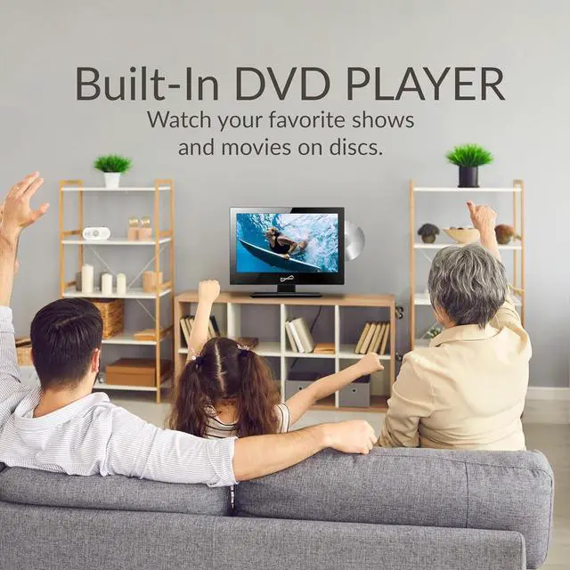Alt view image 5 of 6 - Supersonic 13.3-Inch 1080p LED Widescreen AC/DC HDTV w/ Built-in DVD Player
