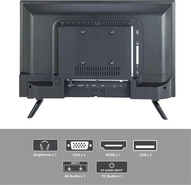 Alt view image 5 of 6 - Supersonic SC-2411 23.6" DLED HDTV with Built-in Dual Tuners, HDMI Input, 1080p Resolution, 178° Viewing Angle, USB Compatible, Remote Control and AC/DC Compatibility