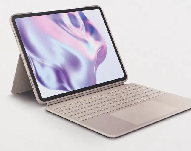 Alt view image 5 of 11 - Logitech Combo Touch for iPad Pro 13-inch (M4, 2024) Keyboard Case with Trackpad 920-013280- Sand
