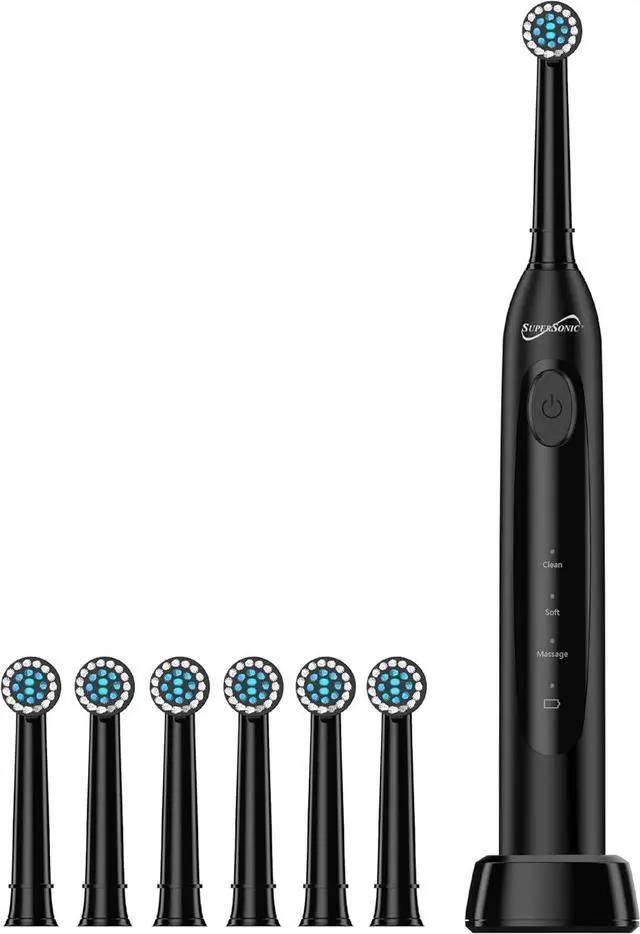 Alt view image 3 of 14 - Supersonic Sonic ZOOM +TB-1000 Toothbrush 6 Heads & Wireless Rechargeable Black