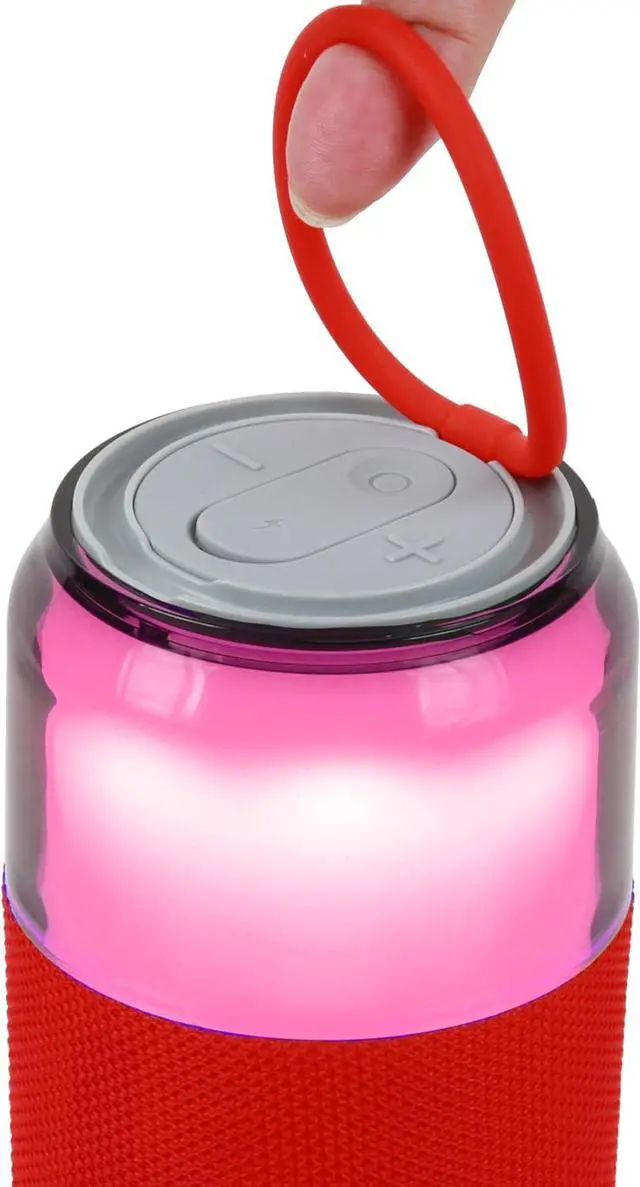 Alt view image 5 of 14 - Supersonic SC-2335BT SodaBoom Multi-Color Glowing Portable Bluetooth Speaker Red