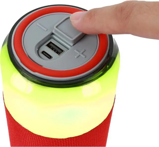 Alt view image 7 of 14 - Supersonic SC-2335BT SodaBoom Multi-Color Glowing Portable Bluetooth Speaker Red
