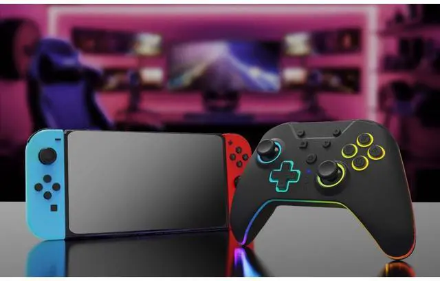 Alt view image 3 of 14 - Hyperkin Armor3 NuRival Wireless Controller for Nintendo Switch OLED/Lite, Hall Effect, RGB M07619-BKHE