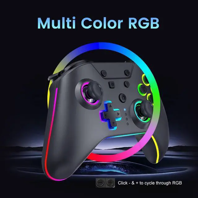 Alt view image 6 of 14 - Hyperkin Armor3 NuRival Wireless Controller for Nintendo Switch OLED/Lite, Hall Effect, RGB M07619-BKHE