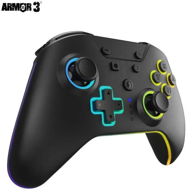 Alt view image 7 of 14 - Hyperkin Armor3 NuRival Wireless Controller for Nintendo Switch OLED/Lite, Hall Effect, RGB M07619-BKHE