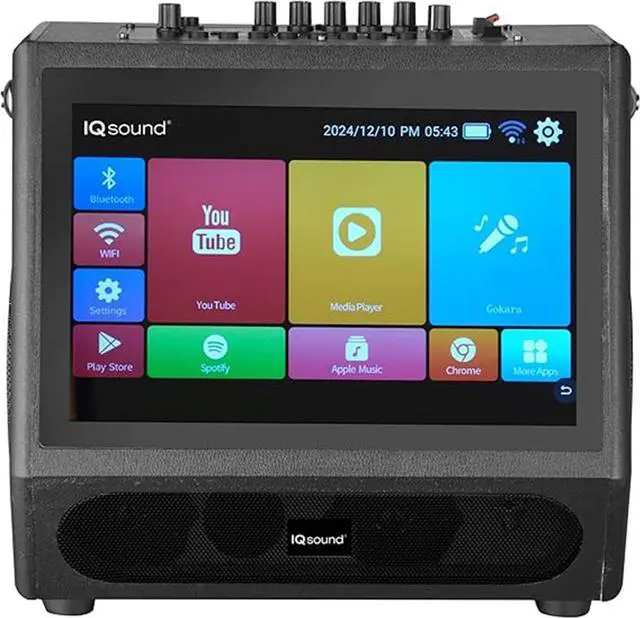 Alt view image 3 of 6 - Supersonic IQ Sound Portable Karaoke System, 12.1 Touch Screen, 5000W Peak, Bluetooth, WiFi, HDMI, FM, Mic IQ-1505WK