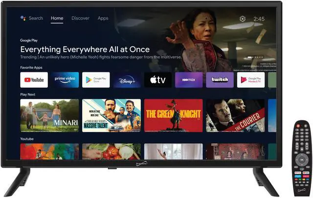 Alt view image 7 of 7 - Supersonic 24 DLED Smart HDTV w Google Assistant, ATSC & NTSC, HDMI USB, AC/DC Compatible SC-2450GTV