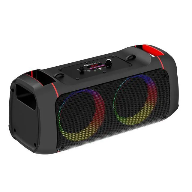 Alt view image 3 of 7 - IQ Sound IQ-3504BT Bass Glow Go Portable Bluetooth Speaker with Tws Stereo Pairing, Dual 4" Drivers, Bluetooth 5. Wireless