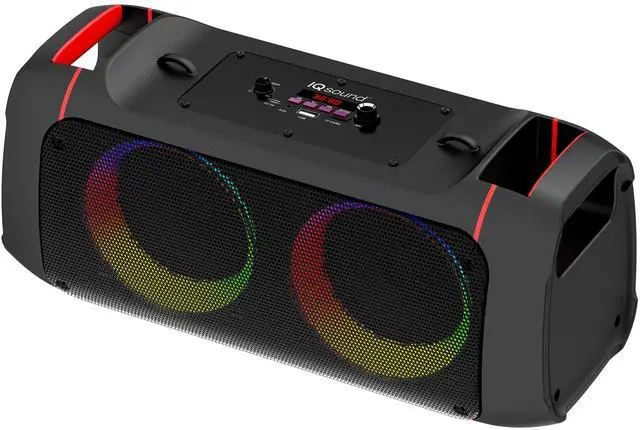 Main image of IQ Sound IQ-3504BT Bass Glow Go Portable Bluetooth Speaker with Tws Stereo Pairing, Dual 4" Drivers, Bluetooth 5. Wireless