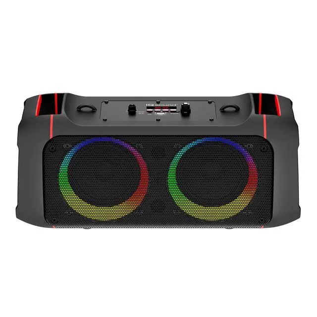 Alt view image 2 of 7 - IQ Sound IQ-3504BT Bass Glow Go Portable Bluetooth Speaker with Tws Stereo Pairing, Dual 4" Drivers, Bluetooth 5. Wireless