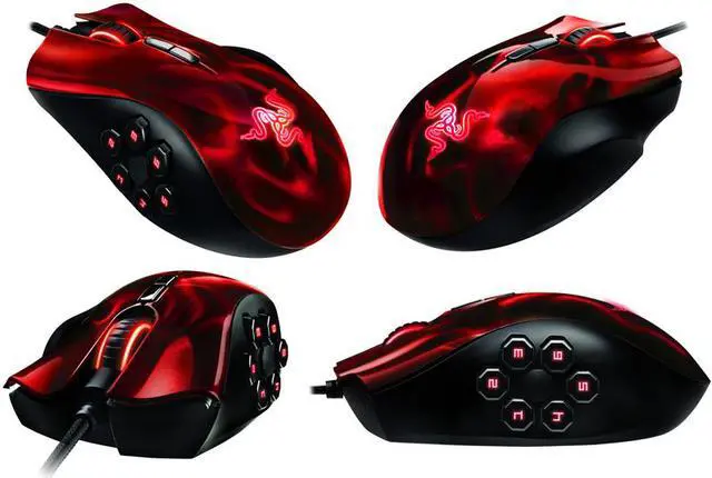 Alt view image 6 of 6 - Razer Naga Hex - Expert MOBA/Action-RPG PC Laser Gaming Mouse - Wraith Red