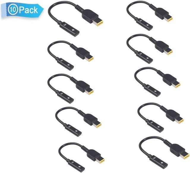 10-Pack USB-C Type-C (Female) to Square Tip converter cable for Lenovo 65W Slim tip laptops Laptop Batteries / Adapters - Newegg.com