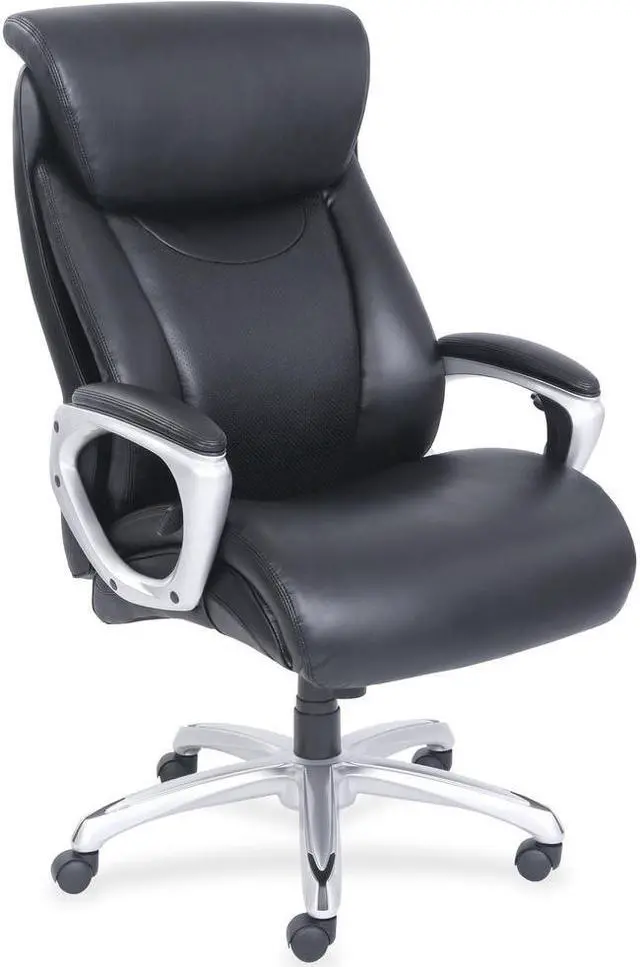 Alt view image 11 of 12 - Lorell Chair Big&Tall Hvy-duty Arms 28-1/2"x31-1/2"x48-1/4" BK 48845