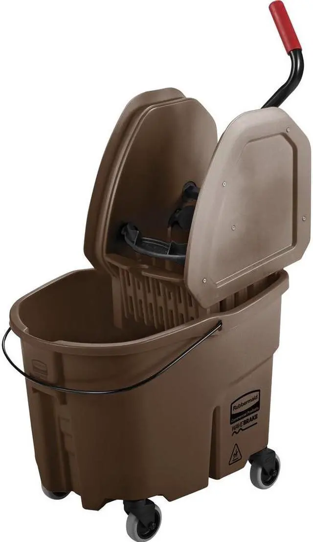 Alt view image 4 of 4 - Rubbermaid Commercial 758088BN Wavebrake 35-Quart Bucket/Wringer Combinations, Brown