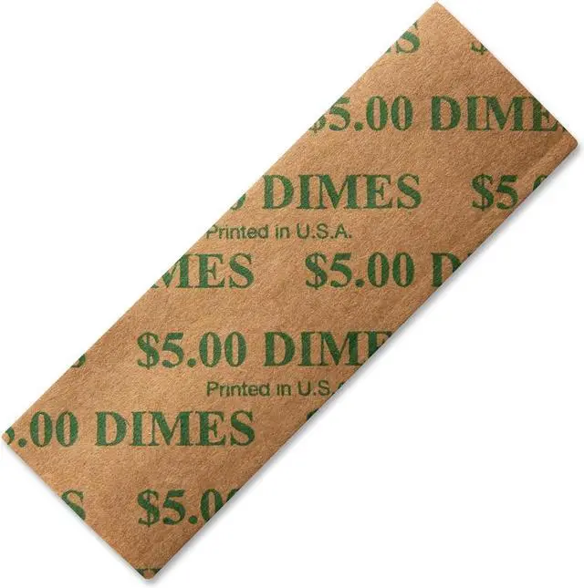 Alt view image 5 of 8 - PM Company 53010 Tubular Coin Wrappers, Dimes, $5, Pop-Open Wrappers, 1000/Pack