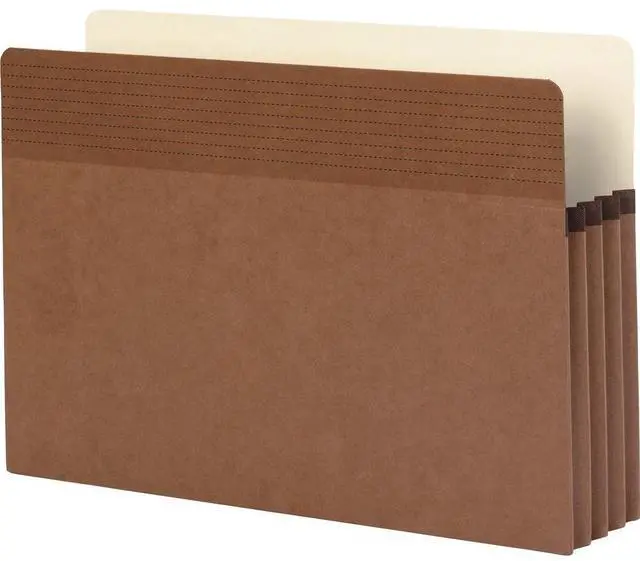 Alt view image 4 of 6 - Business Source File Pocket 3-1/2" Exp. Legal 25/BX Redrope 65794
