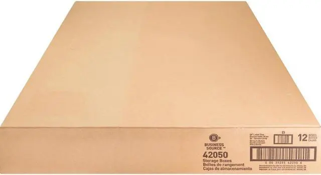 Alt view image 9 of 10 - Business Source Storage Boxes Letter 350 lbs. 12"x24"x10" 12/CT White 42050