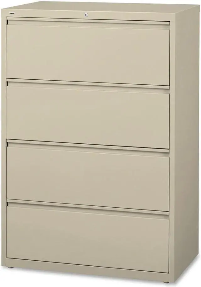 Alt view image 6 of 8 - Lorell Lateral File 4-Drawer 42"x18-5/8"x52-1/2" Putty 60435