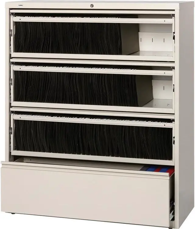 Alt view image 6 of 6 - Lorell 43514 Receding Lateral File with Roll Out Shelves