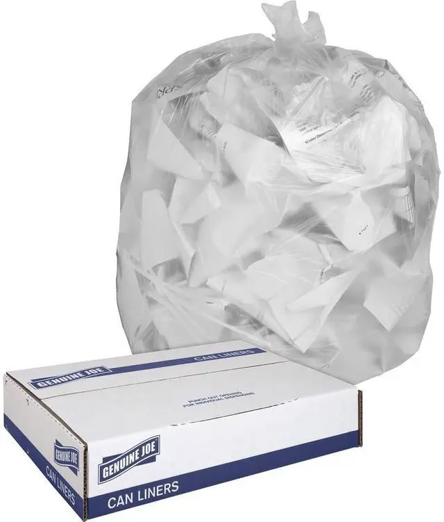 Alt view image 9 of 10 - Genuine Joe Trash Can Liners 30 Gallon .6Mil 30"x36" 250/CT Clear 01012