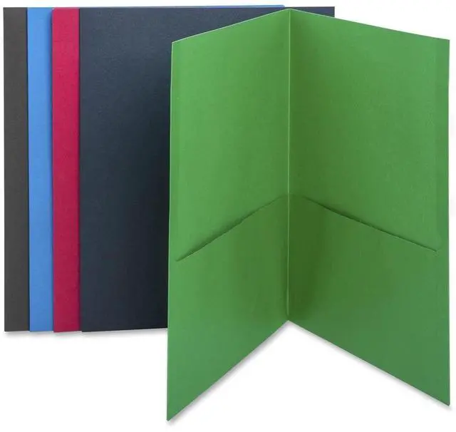 Alt view image 3 of 5 - Business Source 2-Pocket Folders 125 Sht Cap Letter 12"x9" 25/BX AST 78502